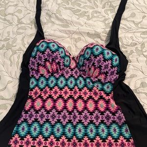 Aztec print tankini.